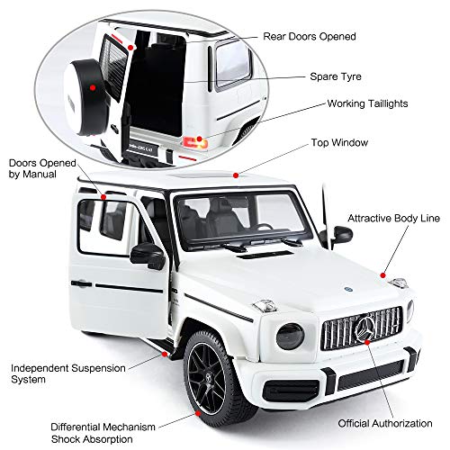 RASTAR Off-Road Remote Control Car, 1:14 Mercedes-AMG G63 R/C Off-Roader Toy Car, Doors Open/Working Lights - White/2.4Ghz - Image 4