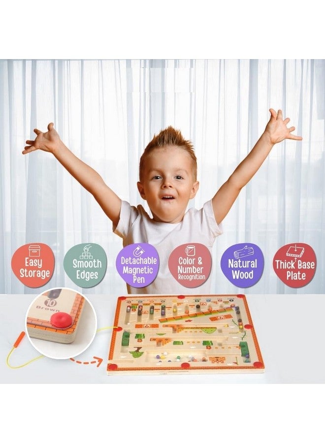 Voroly Wooden Magnetic Maze Board Super Mario Theme Color Matching Learning Counting Puzzle Board Toddler Fine Motor Skills Toys for Boys Girls 3 4 5 Years Old - Image 4