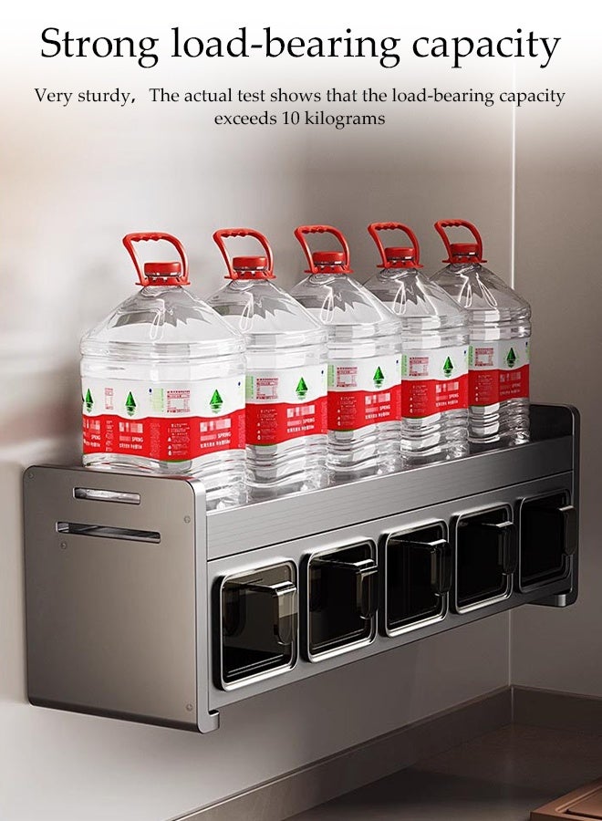 DUNISO Versatile Spice Jar and 4 Seasoning box with handle ,Wall-Mounted Spice Rack for Kitchen , or Countertop Pantry Storage - Image 5