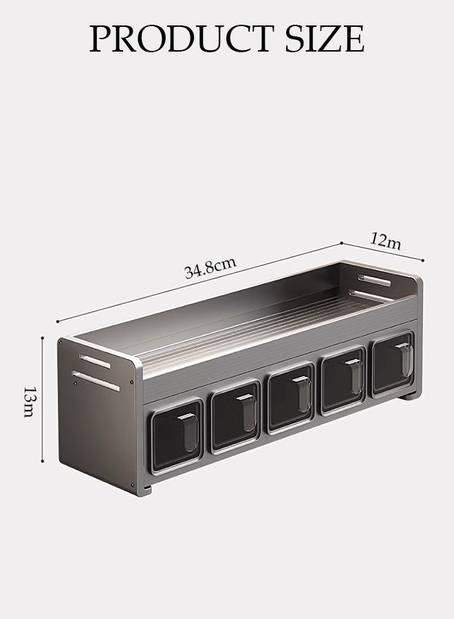 DUNISO Versatile Spice Jar and 4 Seasoning box with handle ,Wall-Mounted Spice Rack for Kitchen , or Countertop Pantry Storage - Image 2