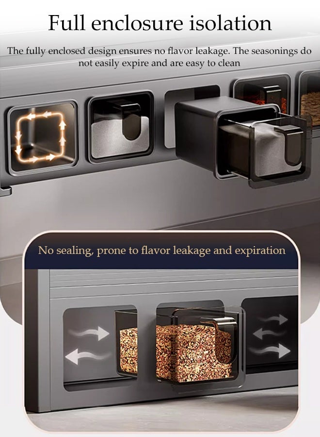 DUNISO Versatile Spice Jar and 4 Seasoning box with handle ,Wall-Mounted Spice Rack for Kitchen , or Countertop Pantry Storage - Image 4