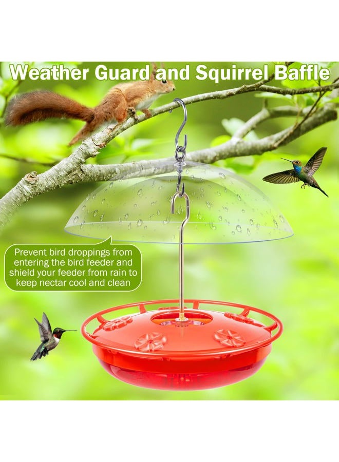 Enhon 15.5 OZ Hanging Hummingbird Feeders for Outdoors with Rain Guard, Leak Proof Saucer Humming Bird Feeders with Ant Moat, 5 Flower Feeding Ports and Cleaning Brush for Garden Yard Patio (1 Pack) - Image 3