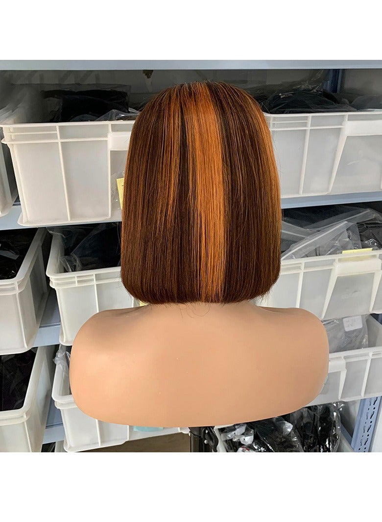 إستيل باروكة قصيرة من الشعر البشري 13x4 باروكة دانتيل أمامي للنساء ذوات البشرة السمراء باروكات بدون صمغ شعر بشري اللون قبل قطعها رقم P4-350 - Image 3