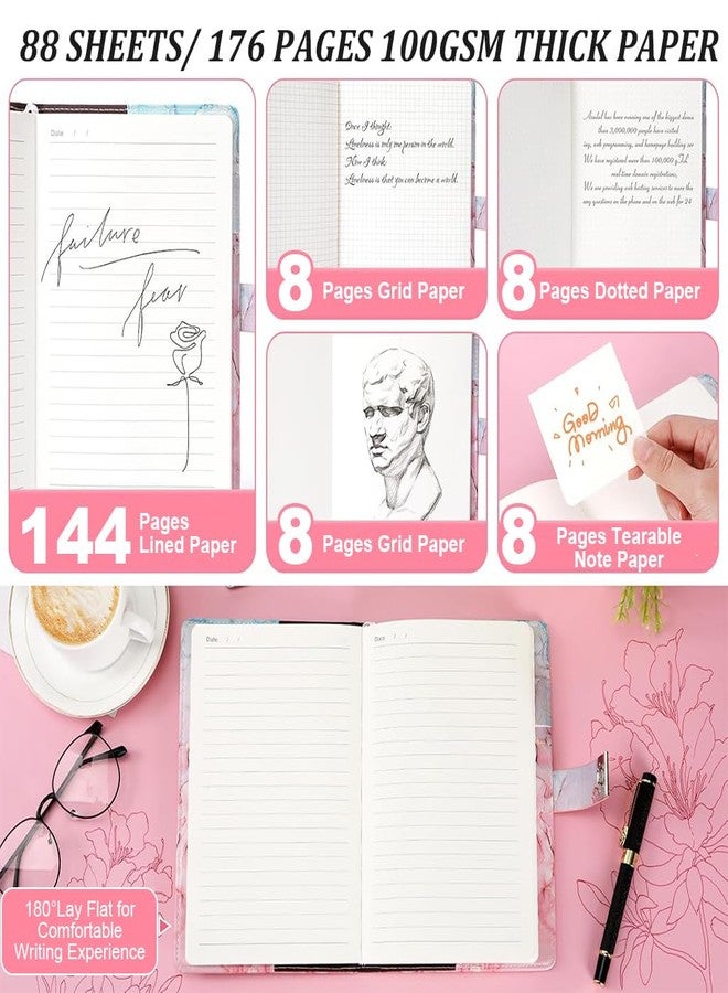 Climberty® Aesthetic Diary With Lock For Girls, Soft PU Leather Journal Notebook With Ribbon Bookmark, Metal Bookmark, Bracelet, Pencil Pouch, Diamond Pen, Gift Set For Women, 192 Pages A5 - Image 4