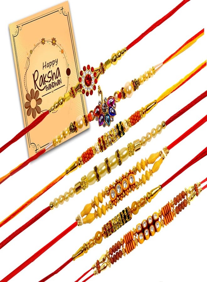 Avirons Rakhi Gifts For Brother | Rakhi Combo Pack | Rakhi Set for Brother | Rakhi with Greeting Card | (Multicolor) - Image 1