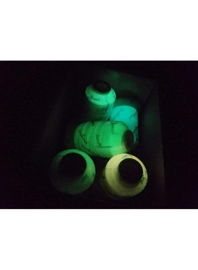 simthread 5 Spools Polyester Glow In The Dark Embroidery Thread Home Embroidery And Sew... - Image 3