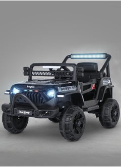 BAYBEE Turbo Battery Operated Jeep for Kids Rechargeable Battery Car for Kids with Music Led Light Ride On Kids Car Jeep Racing Baby Big Car Electric Car for Kids Childrens Boy Girl Black  - Image 1
