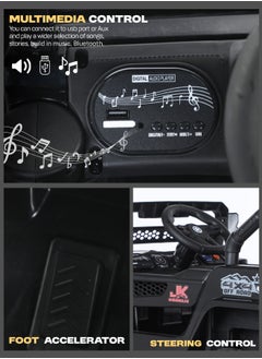 BAYBEE Turbo Battery Operated Jeep for Kids Rechargeable Battery Car for Kids with Music Led Light Ride On Kids Car Jeep Racing Baby Big Car Electric Car for Kids Childrens Boy Girl Black  - Image 4