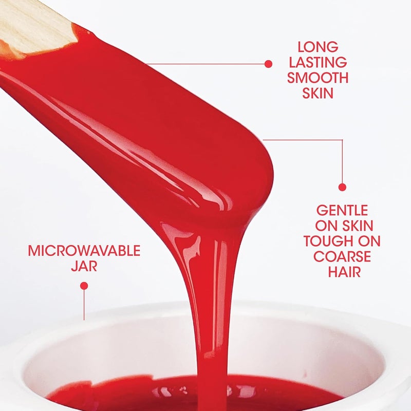 Nad's مجموعة شمع البكيني البرازيلية من نادز خالية من الشرائط شمع صلب مجموعة إزالة الشعر الحميمة تشمل 3 ملعقات خشبية 3 x مناديل زيت شمع ساخن 140 جرام - Image 2