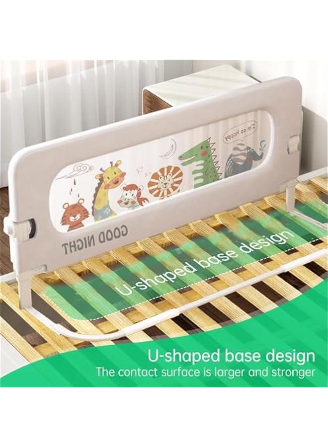 بيوينتي حاجز سرير قابل للطي للاطفال الصغار، حاجز حماية لسرير الرضع، سياج حماية لسرير الاطفال المتارجح، حاجز حماية لسياج السرير، حاجز امان جانبي للسرير مزدوج وكينج، سرير كامل الحجم، قاعدة على شكل حرف U، جانب - Image 3