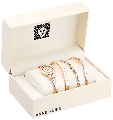 Anne Klein Womens AK3284LPST Blush Pink and Rose GoldTone Bangle Watch and Premium Crystal Accented Bracelet Set - Image 3