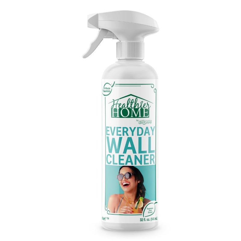 CHOMP! Painted Wall Cleaner Spray: Healthier Home 5-Minute CleanWalls 4-in-1 Multipurpose, Ceiling and Baseboard Cleaning - Dirt, Dust, Odor and Stain Remover - 32 Oz (Summer Sun Scent) - Image 1