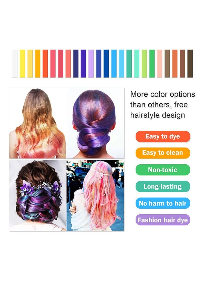Y&D Hair Chalk Temporary Dye Color Washable Safe for Kids And Teen Great Birthday Gifts Girls Boys 24 Bright Colors  - Image 2