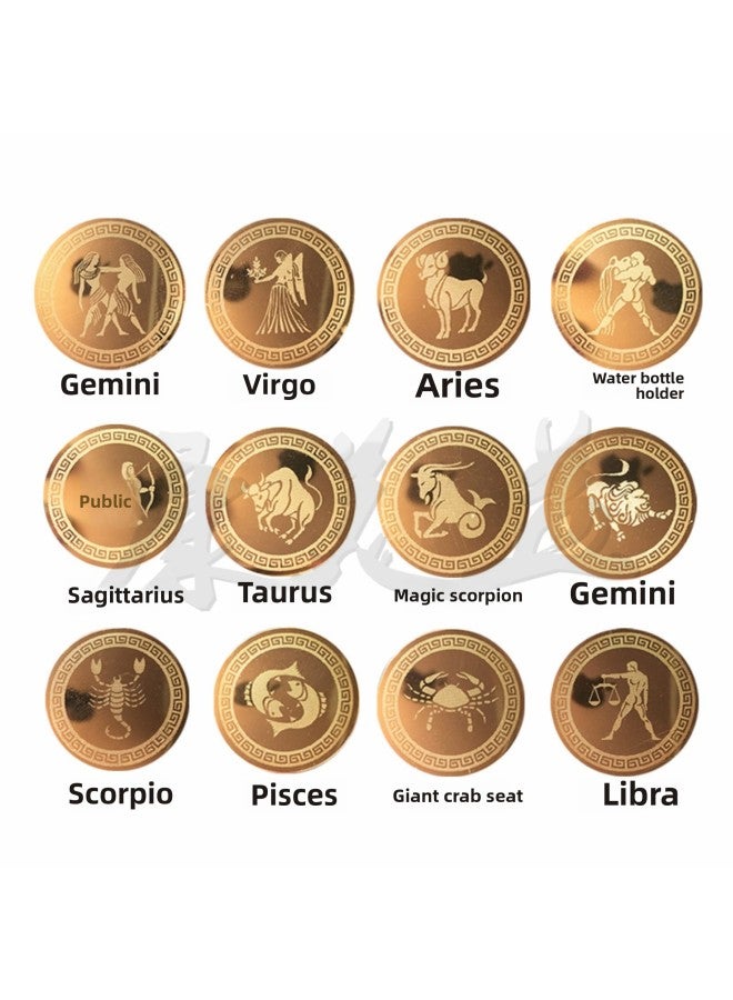 Supply Of Twelve Constellation Radiation Mobile Phone Stickers Negative Ion Energy Chip 24K Metal Stickers OEM Customization-Color:Aries - Image 5