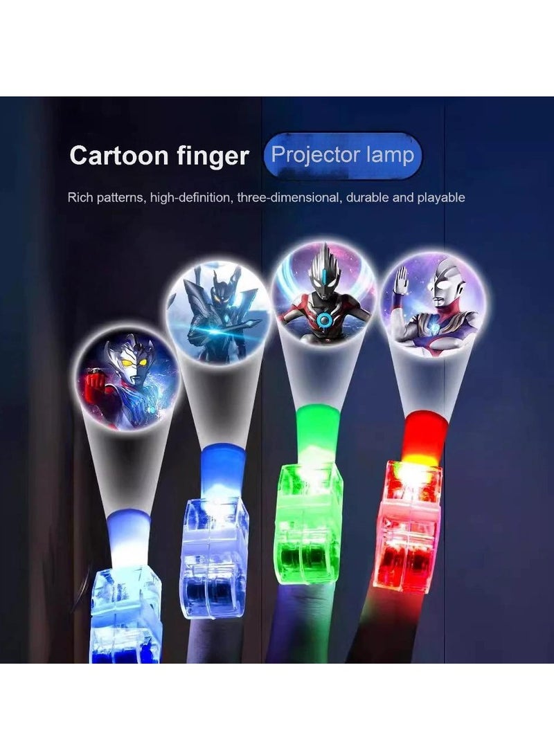 LED Projection Finger Lights | Fun Cartoon Hand Lamp for Kids | Glow-in-the-Dark Toy | Interactive Finger Ring Light with Cute Projection | Safe & Comfortable Design | 10PCS Pack - Image 2