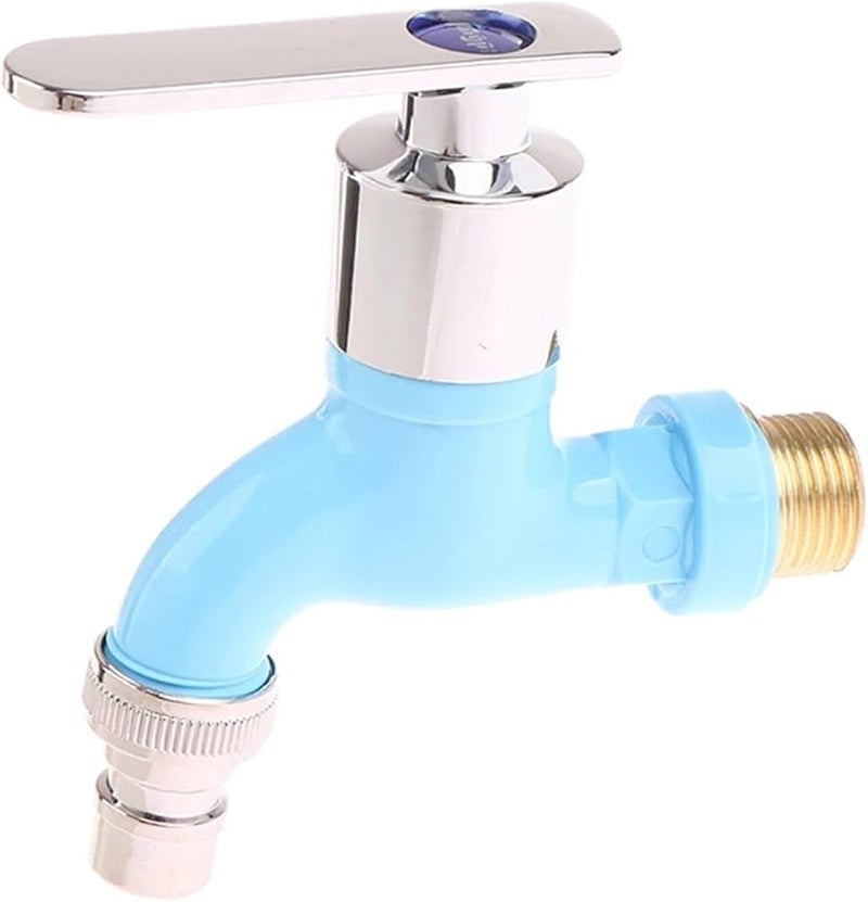 Blue Plastic Quick Connect Faucet 1 2 Inch Male Wall Mounted For Washing Machine Garden Balcony Water Hose - Image 1