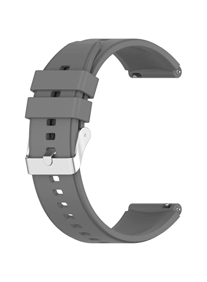 Band For Huawei Watch GT3 46mm 22mm Protruding Head Silicone Strap Silver Buckle (Gray) - Image 3