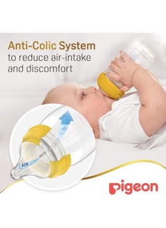 pigeon Pigeon SofTouch Peristaltic Plus Wide Neck Plastic Nursing Bottle – BPA & BPS Free, 100% Silicone Nipple, 160ml  - Image 4