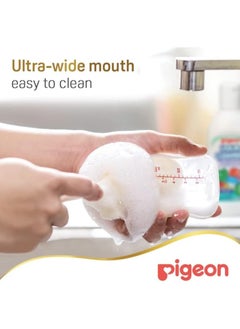 pigeon Pigeon SofTouch Peristaltic Plus Wide Neck Plastic Nursing Bottle – BPA & BPS Free, 100% Silicone Nipple, 160ml  - Image 5
