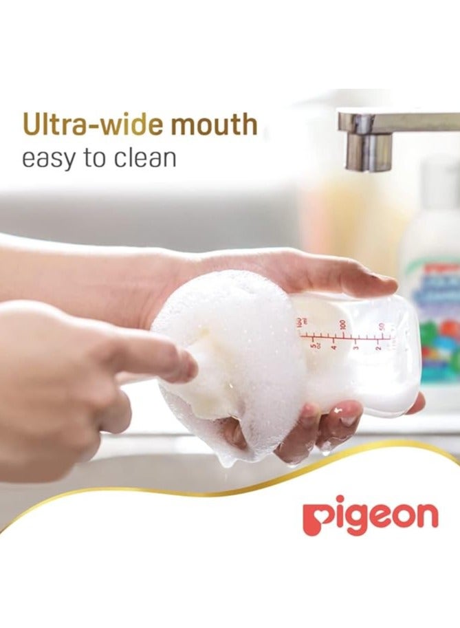 pigeon Pigeon SofTouch Peristaltic Plus Wide Neck Plastic Nursing Bottle – BPA & BPS Free, 100% Silicone Nipple, 160ml  - Image 5