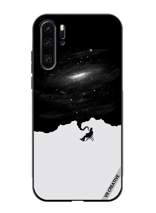 VR CREATIVE غطاء حماية لهاتف هواوي P30 برو بتصميم تجريدي باللونين الأسود والأبيض متعدد الألوان - Image 1