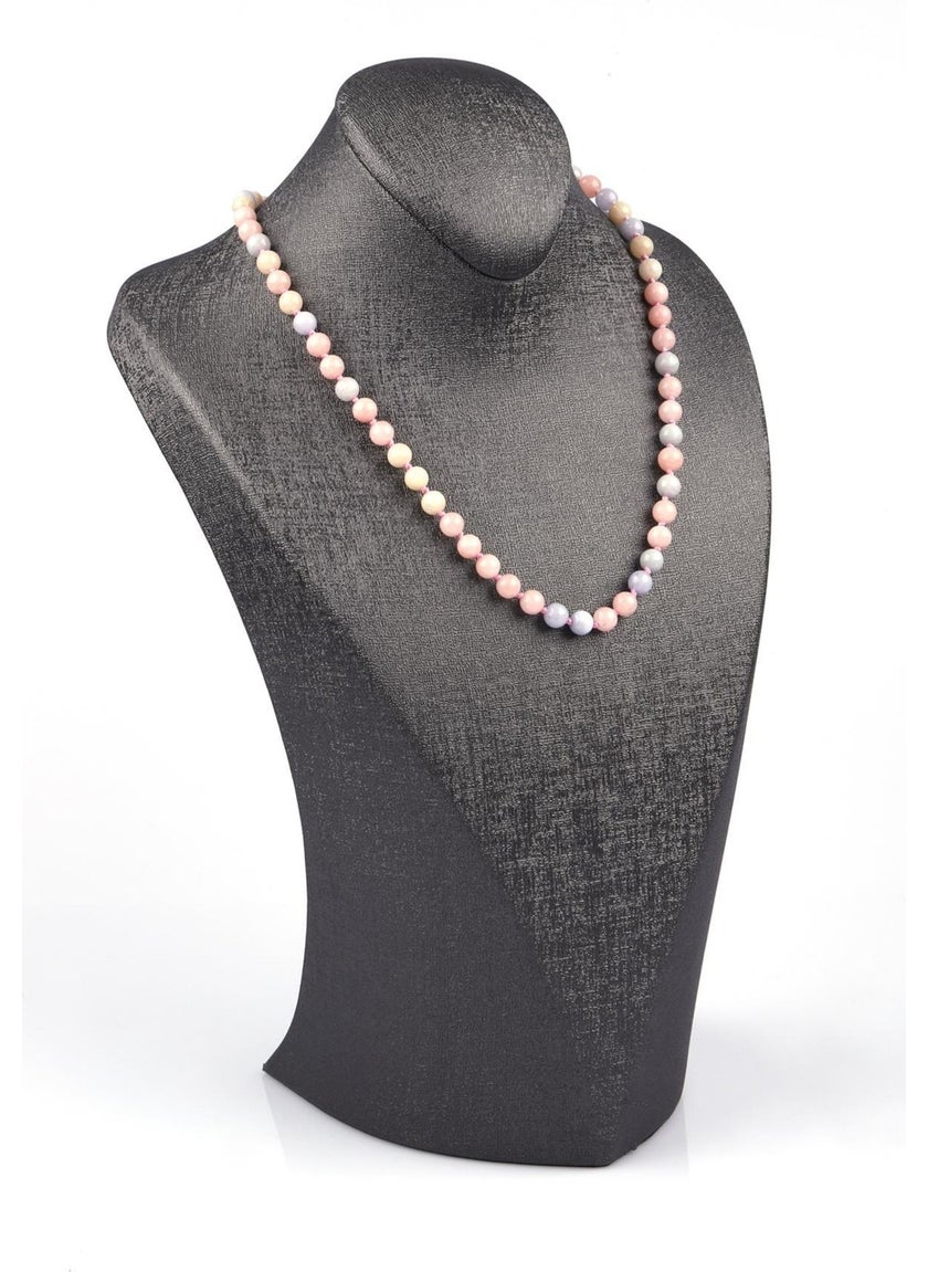 Güneş Avm Gunes Avm Aquamarine - Morganite - Heliodor Natural Stone 6 mm Knotted Necklace  - Image 1