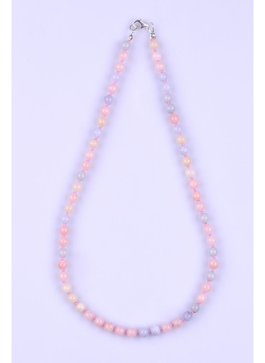 Güneş Avm Gunes Avm Aquamarine - Morganite - Heliodor Natural Stone 6 mm Knotted Necklace  - Image 2