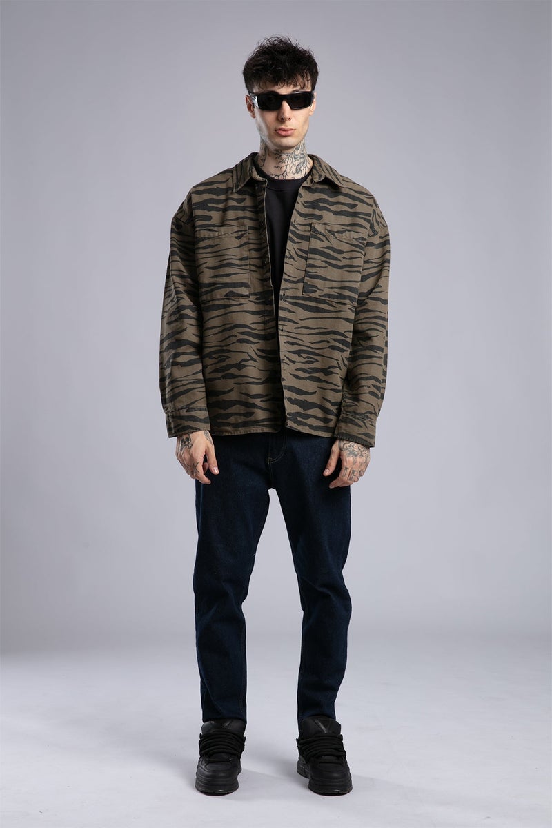 Catch Patterned Gabardine Shirt - Image 1