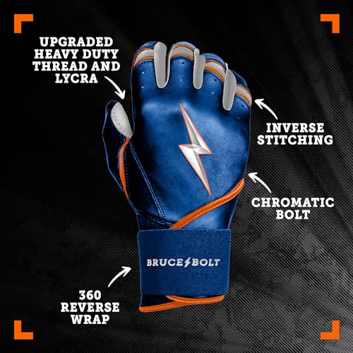 BRUCE BOLT Signature Series Long Cuff Batting Gloves Brandon Nimmo Edition Nimmo Blue Small - Image 3