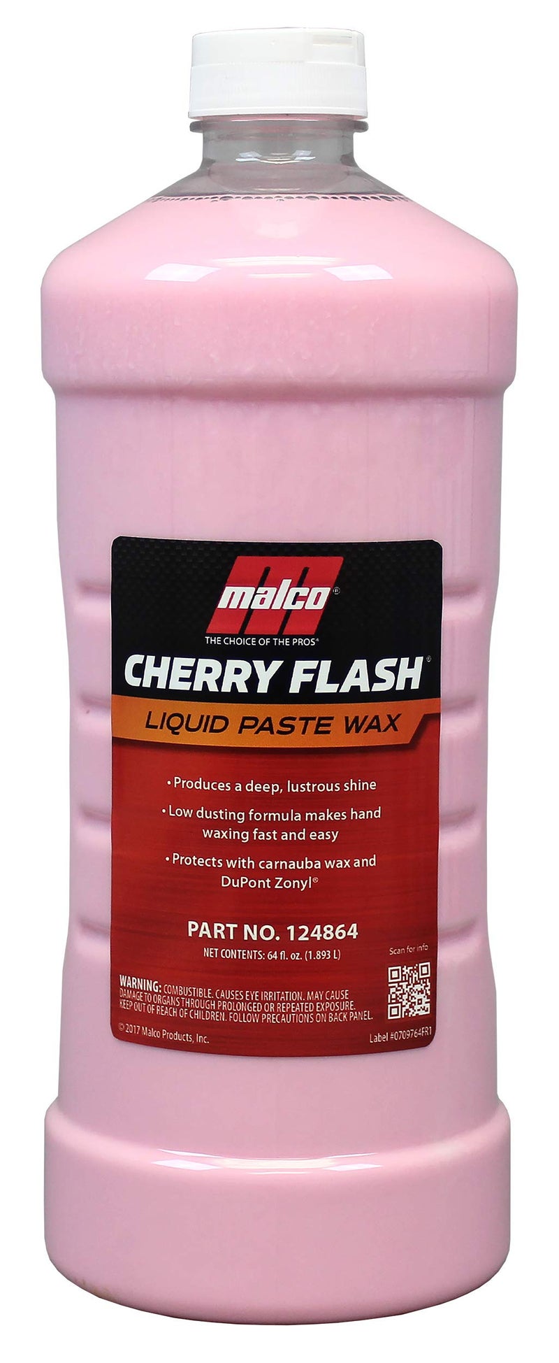 Malco Cherry Flash Automotive Liquid Paste Wax – Protect & Shine Your Vehicle/Easiest Way to Hand Wax Your Car/Lasting Gloss & Protection For Cars, Trucks, Boats, and Motorcycles / 64 Oz. (124864) - Image 1