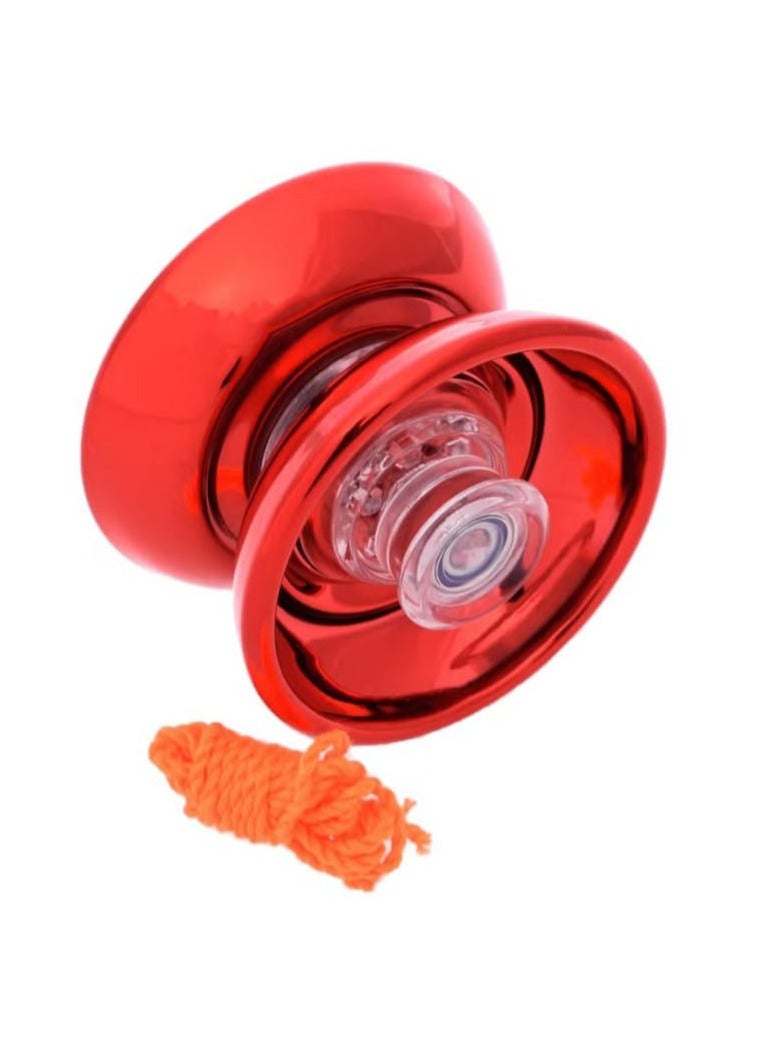 لعبة يويو دوارة معدنية عالية الجودة بتصميم لامع وسرعة عالية تضيف المزيد من التسلية للأطفال - لون أحمر - Image 1
