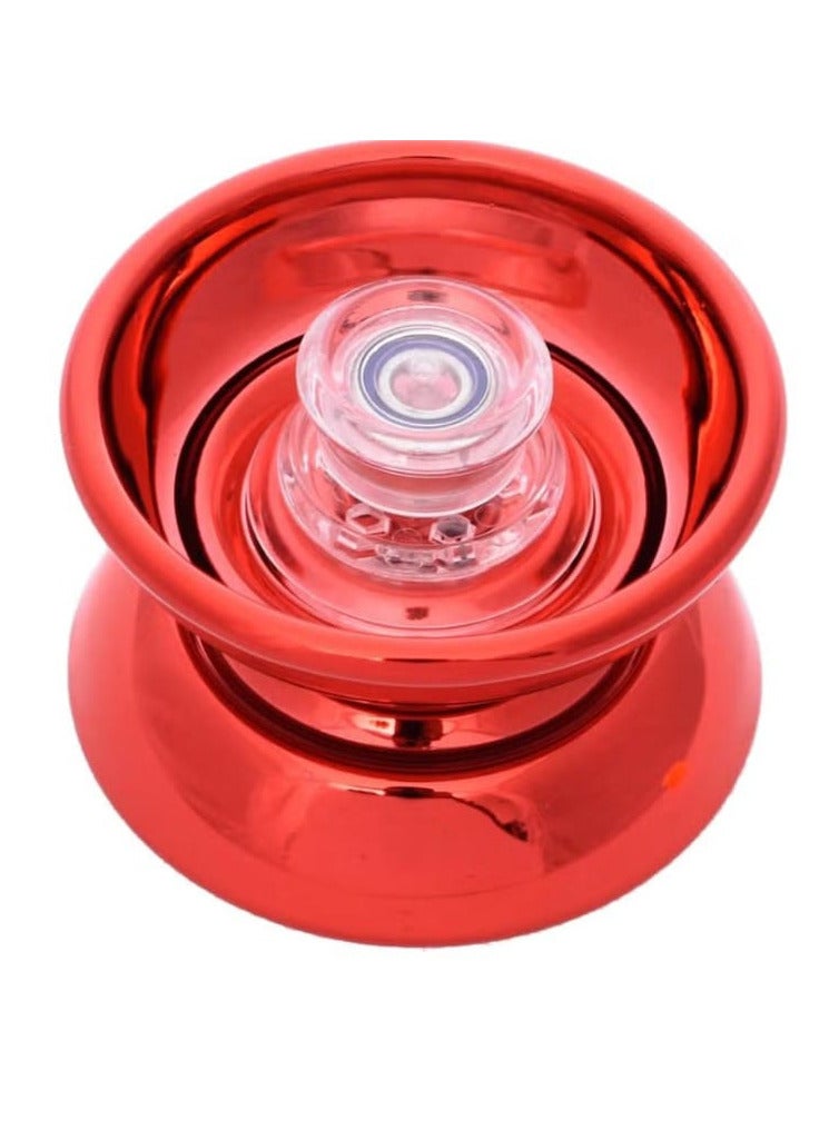 لعبة يويو دوارة معدنية عالية الجودة بتصميم لامع وسرعة عالية تضيف المزيد من التسلية للأطفال - لون أحمر - Image 3