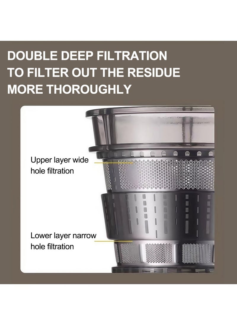 ET-LIFE - Slow Masticating Juicer, Slow juicer, Fruit/Vegetable Juicer, Cold Press Juicer with High Output Silver - Image 1