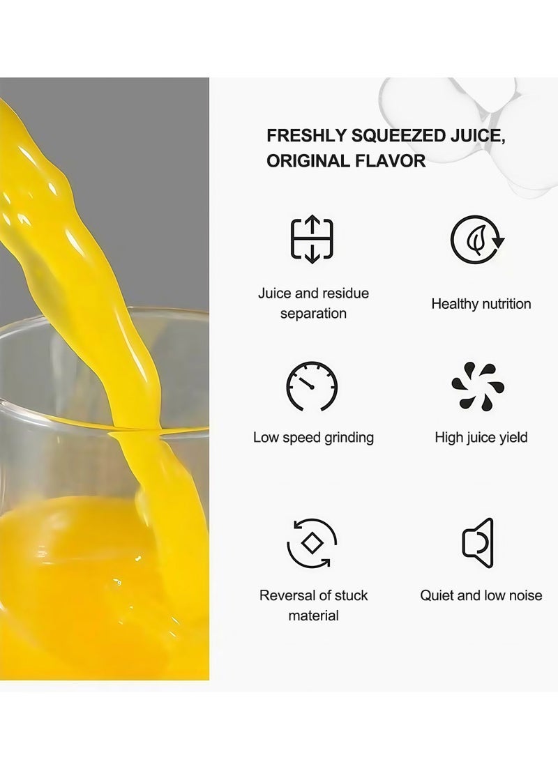 ET-LIFE - Slow Masticating Juicer, Slow juicer, Fruit/Vegetable Juicer, Cold Press Juicer with High Output Silver - Image 1