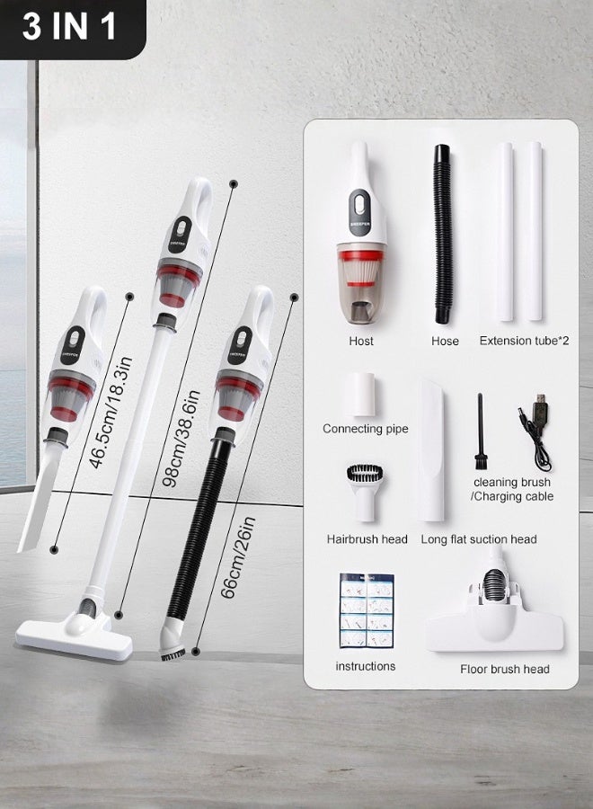 Yaqeen 3 In-1 Cordless Vacuum 120W 20000 Pa powerful Suction, Handheld Vacuum With Washable HEPA Filter Type-C Charging, Vacuum Cleaner For Home, Car, Floor Carpet & Pet Hair - Image 3