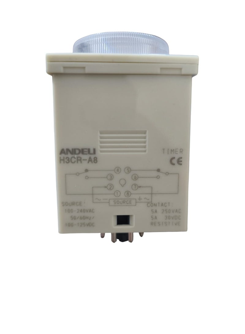 Andeli Analog Timer Relay H3CR-A8, 8-Pin Multi-Function Time Delay Relay, 220V AC - Image 2