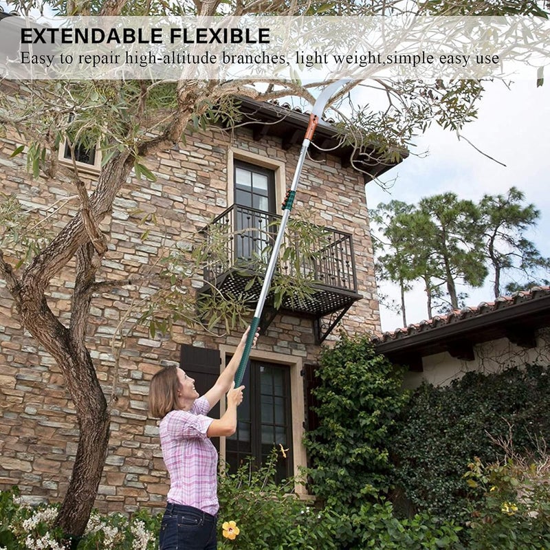 HUNKENR Tree Pruner Pole Saw Manual Extendable Long Tree Pruner Extendable，Pole Pruning Saw 18ft - Image 2