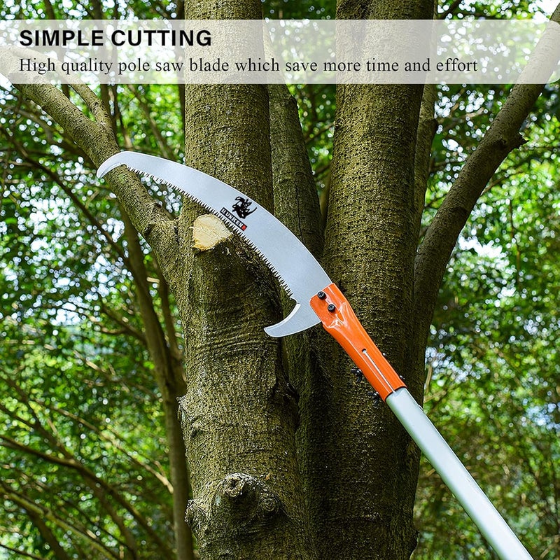HUNKENR Tree Pruner Pole Saw Manual Extendable Long Tree Pruner Extendable，Pole Pruning Saw 18ft - Image 4