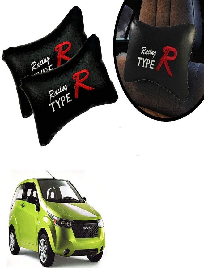 PulGos Black Type R Design Car Neck Rest Cushion with Adjustable Straps_1176 - Image 1