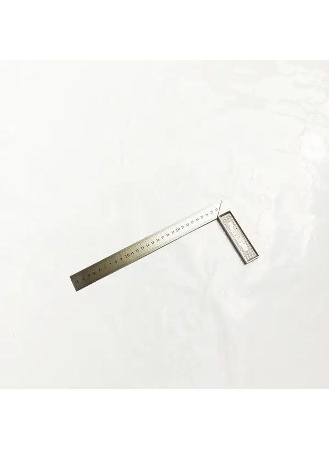 300mm Aluminum Handle Stainless Steel Angle Square Ruler Dual Scale Measuring Tool - Image 1