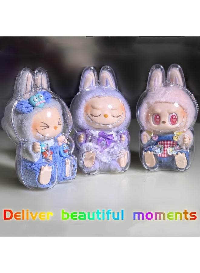 Pop Mart x Momiji LABUBU Generation 2 Translucent Protective Case | Macaron Standing Dust-Proof Cover (Shockproof Display Model) - Image 5