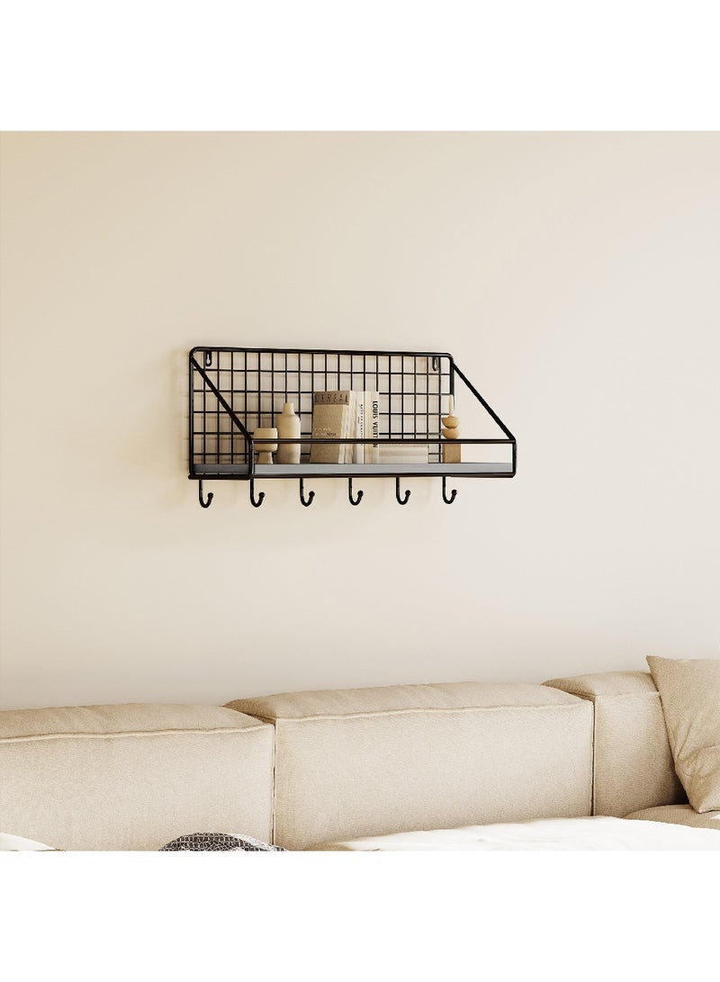 Home Box Patara MDF Shelf with Key Holder 45 x 19 x 12 cm - Image 1