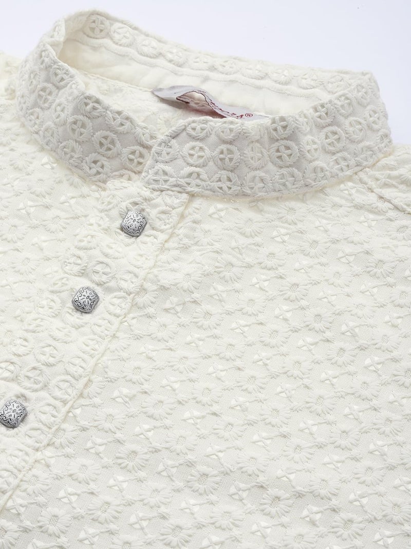 jompers طقم كورتا تشيكنكاري المطرز من جومبرز للرجال - تصميم زهور كلاسيكي - Image 5