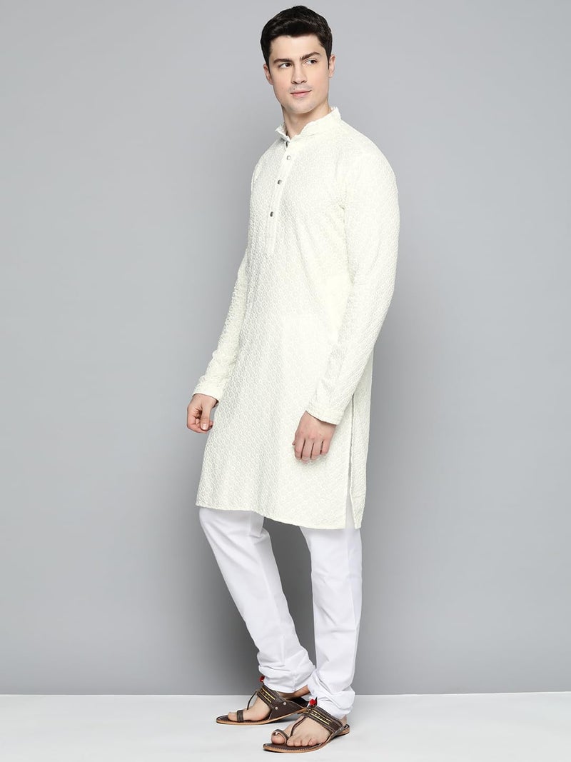 jompers طقم كورتا تشيكنكاري المطرز من جومبرز للرجال - تصميم زهور كلاسيكي - Image 3