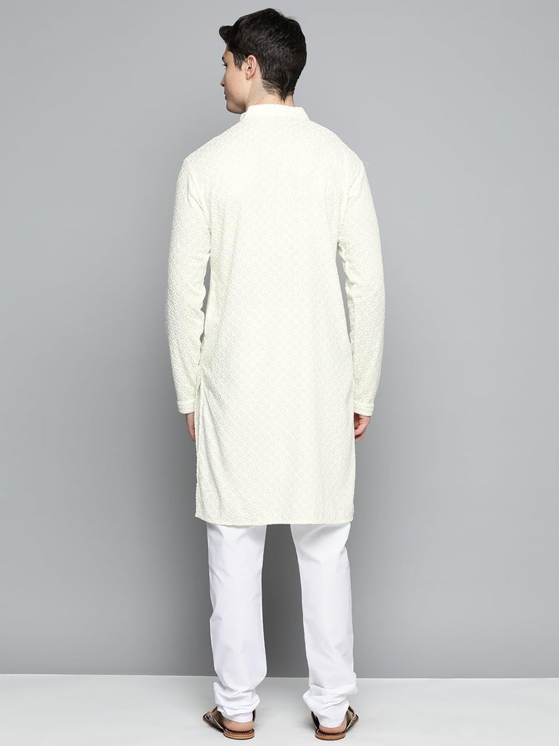 jompers طقم كورتا تشيكنكاري المطرز من جومبرز للرجال - تصميم زهور كلاسيكي - Image 2