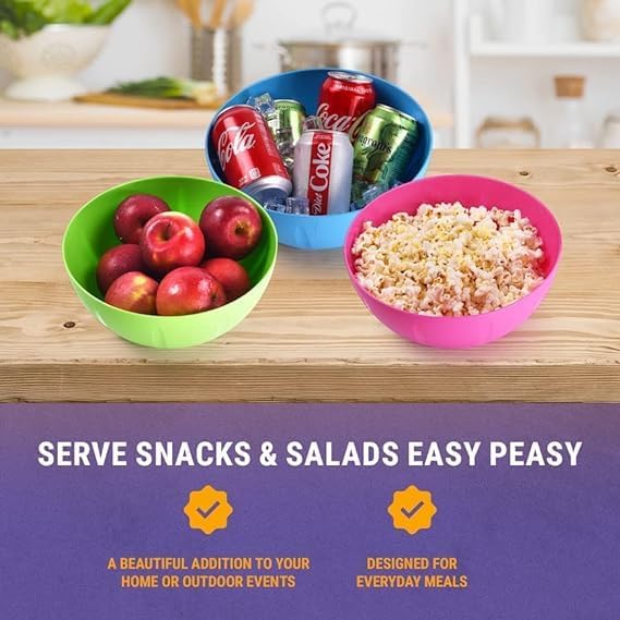 YBM HOME وعاء خلط بلاستيكي YBM HOME بحجم 8 إنش لتقديم الوجبات اليومية مثالي للوجبات الخفيفة من الحبوب والفشار والسلطة والفواكه آمن للاستخدام في الميكروويف 1284 وردي فاتح - Image 5