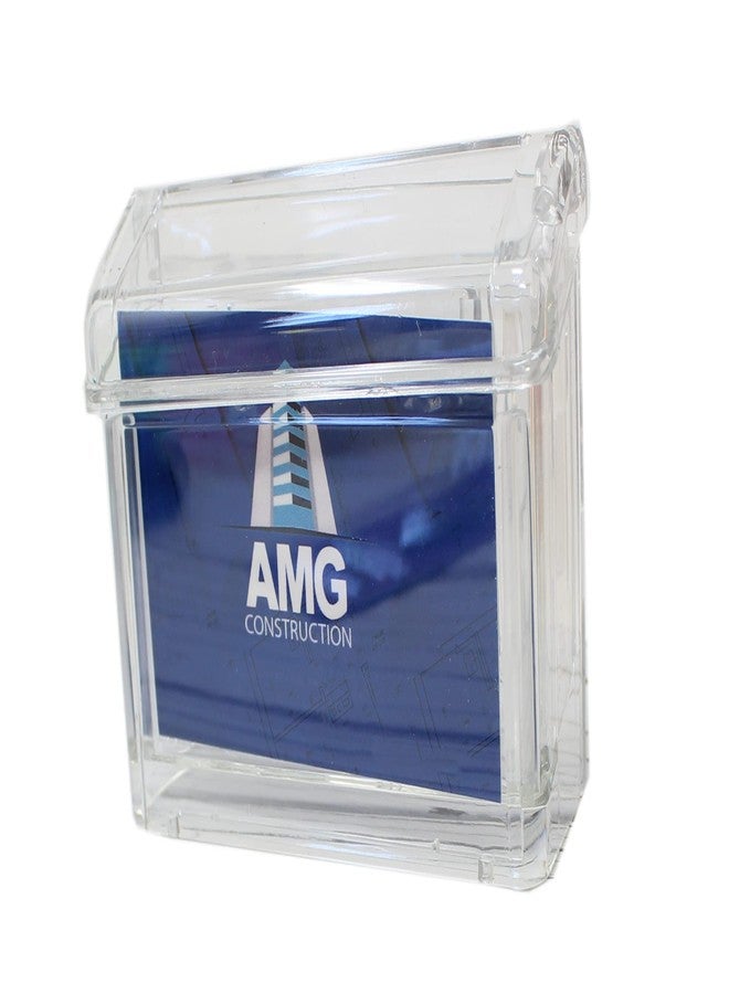 Zelica Business Card Holder with Cover, Outdoor Wall Mounted Clear Acrylic Hinged (2 Pack) - Image 3