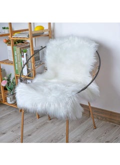 Mishrit Mishrit Fluffy Shaggy Soft Faux Sheepskin Fur Area Rugs Floor Mat Chair Sofa Cover Beside Carpet for Bedroom Living Room, 2ft x 3ft, White  - Image 3