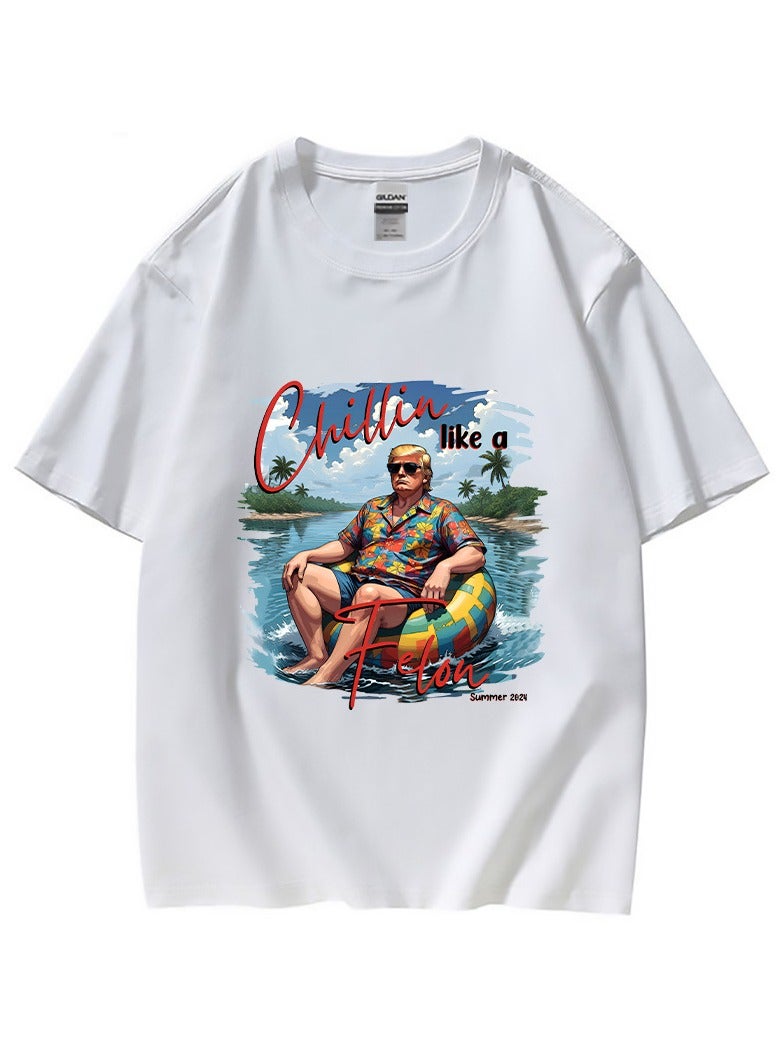 KUYING New Trump Print Short Sleeved Shirt