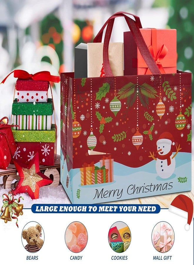 Heetobcos 12 Pack Christmas Gift Bags Large Reusable Tote Bags, Non-Wove Bags for New Year's Shopping, Christmas Surprise, Xmas Party Supplies,12.8"×9.8"×6.7" - Image 3